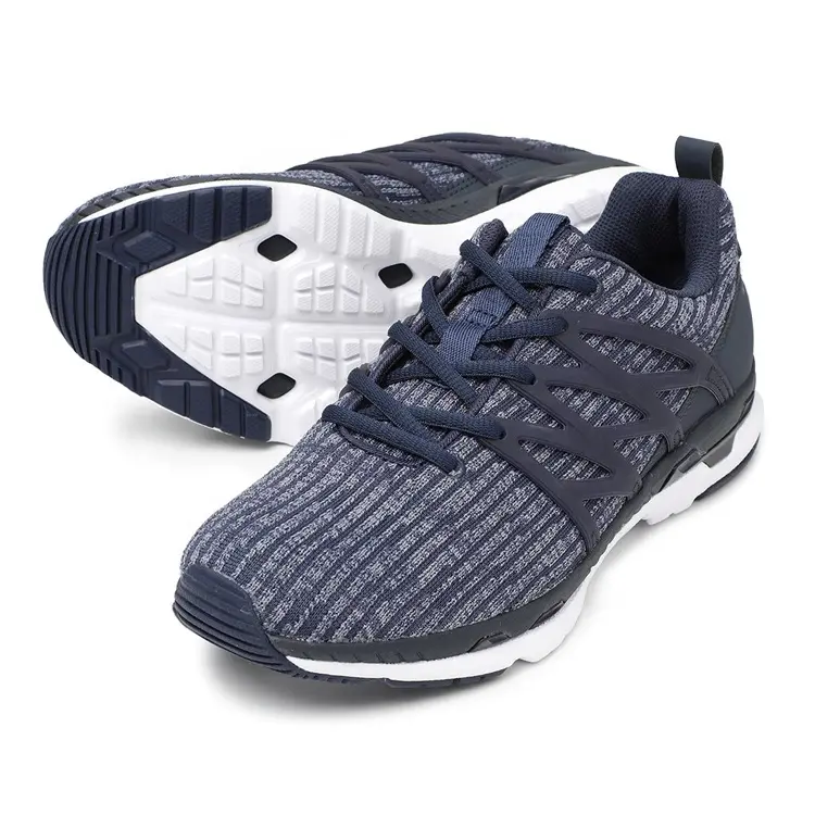 Male MD Grey OEM ODM Service Top Level Breathable Brand Sport Shoes Knit Casual Sport Shoes Sneakers China