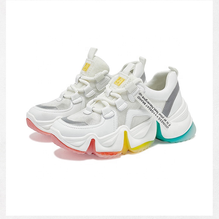 New Design Customized Rainbow Heightend Shoes Running Shoes for Girls Featured Image
